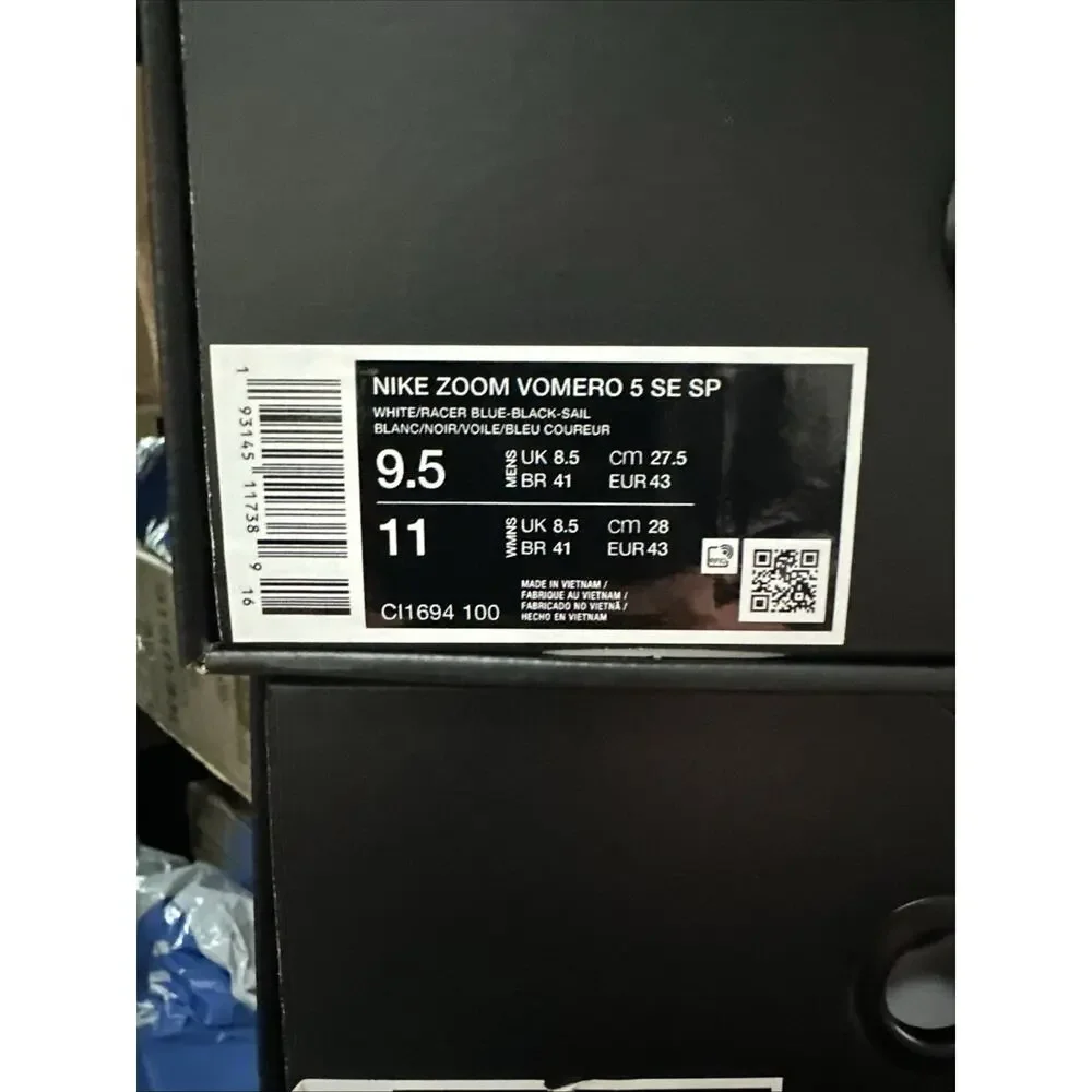 New Men's Size 9.5 Nike Zoom Vomero 5 SE White Racer Blue CI1694-100
